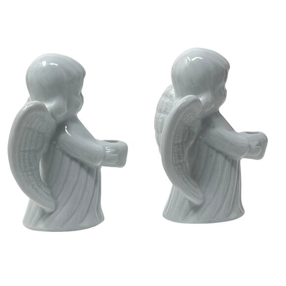Angel Candleholders - Set of 2 - For Small Skinny Candles - Picture 3 of 6